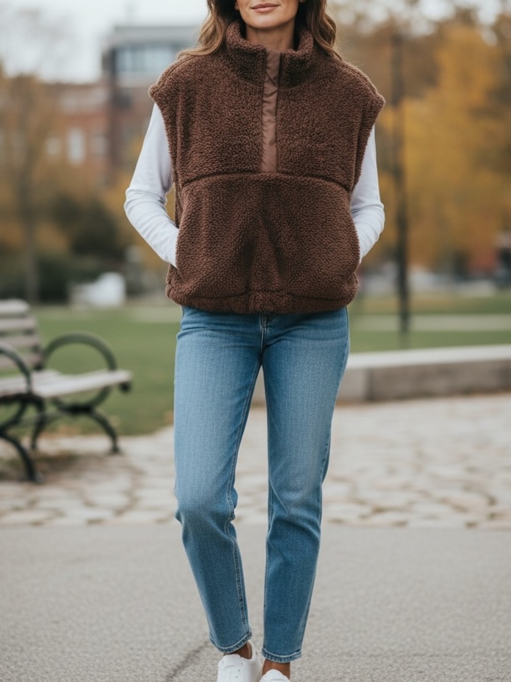 H&M Brown Sherpa Vest